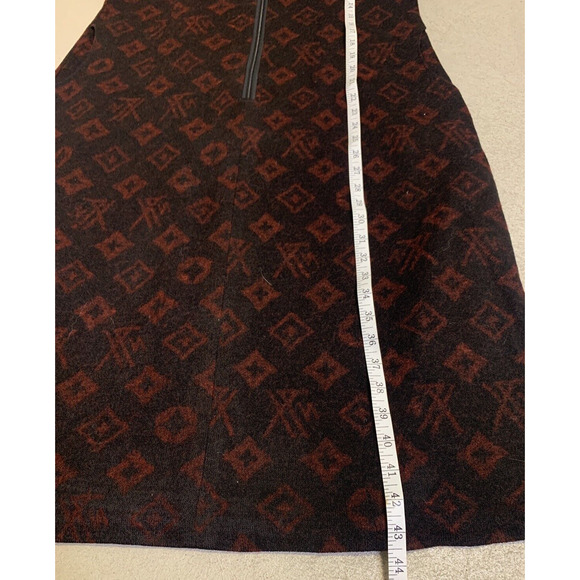 Regancy Total Fashion Midi Dress Womens Large 10/12 Black wRed Geometric Print - Picture 15 of 15